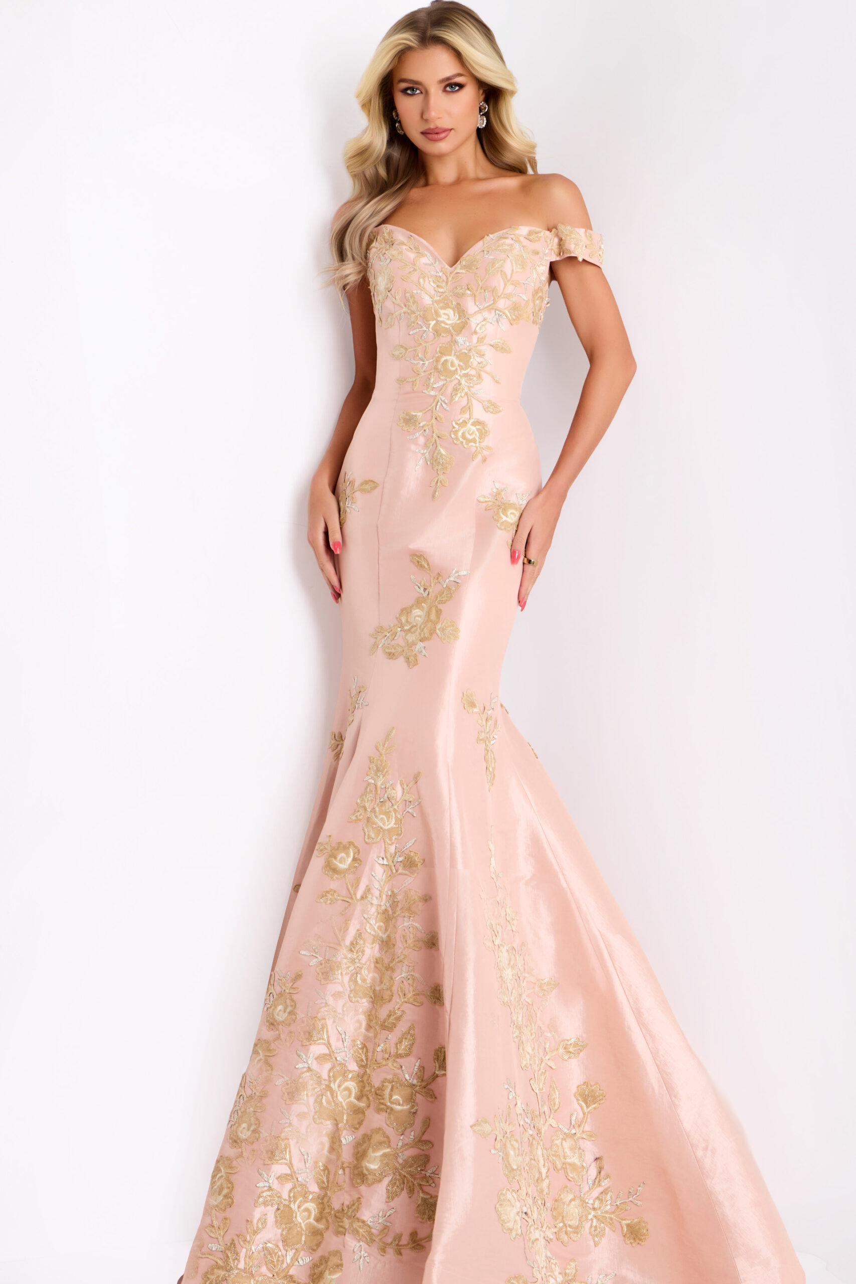 JOVANI（ジョバーニ）シークインコンテストロングドレス JOVANI SALE! シークインレースディープVネックロングドレス