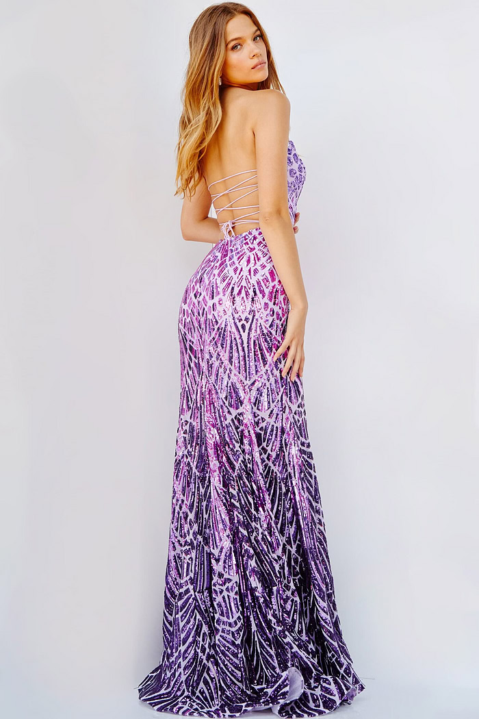 jovani purple strapless dress Purple Pleated Bodice Strapless Gown 38280