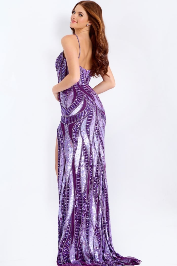 Strappy fitted dress with side slit 49228