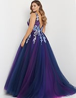 v neckline floral purple dress 06807