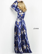Jovani 06850 dress, back view showing elegant tie and pleats.