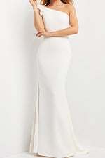 ivory one shoulder dress 06935