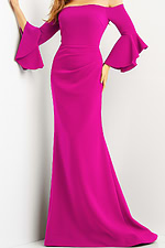 07065 fuchsia long sleeve dress