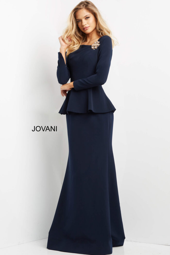 jovani navy lace dress