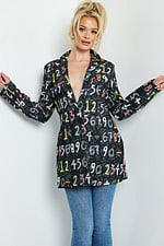 Front view of the Jovani 07191 dress with multi-colored design.