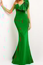 07306 green one shoulder dress