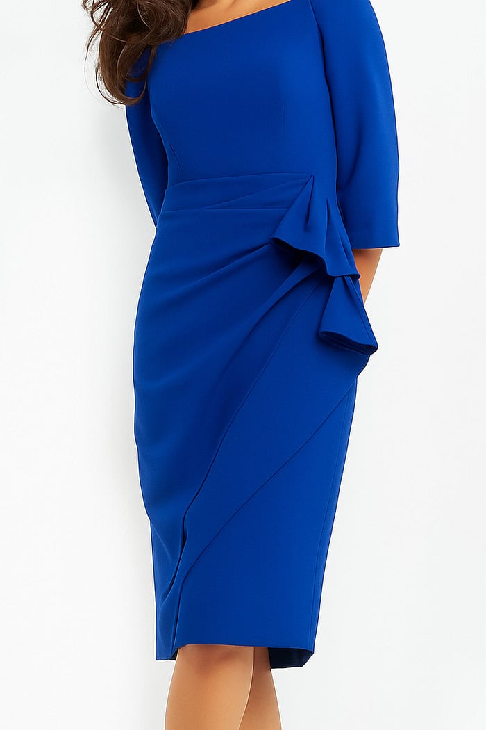 Jovani 07442 Off the Shoulder Three Quarter Sleeve Cocktail Dress