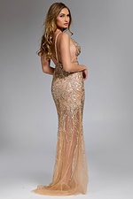 Model wearing Jovani dress 07503-2.