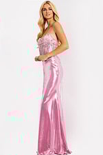 Pink evening dress with corset-style top 47325