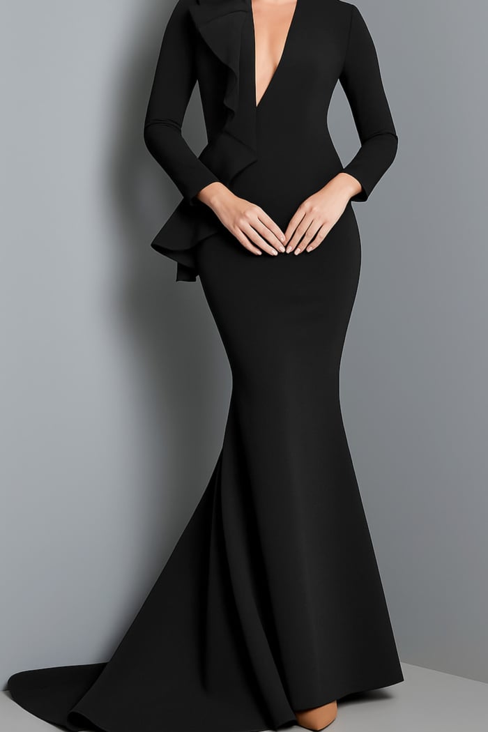 07934 black long sleeve dress