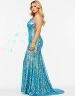 side of blue mermaid dress 08099