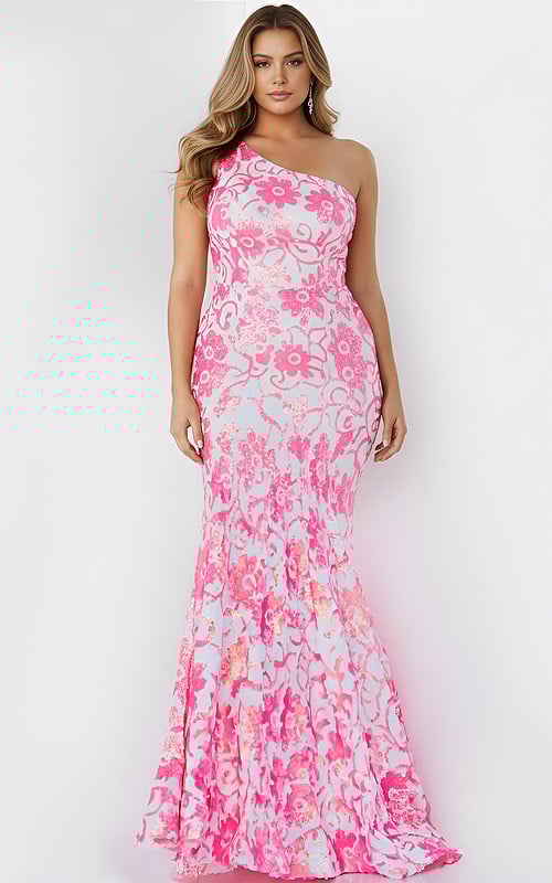 one shoulder embellished mermaid dress 08257