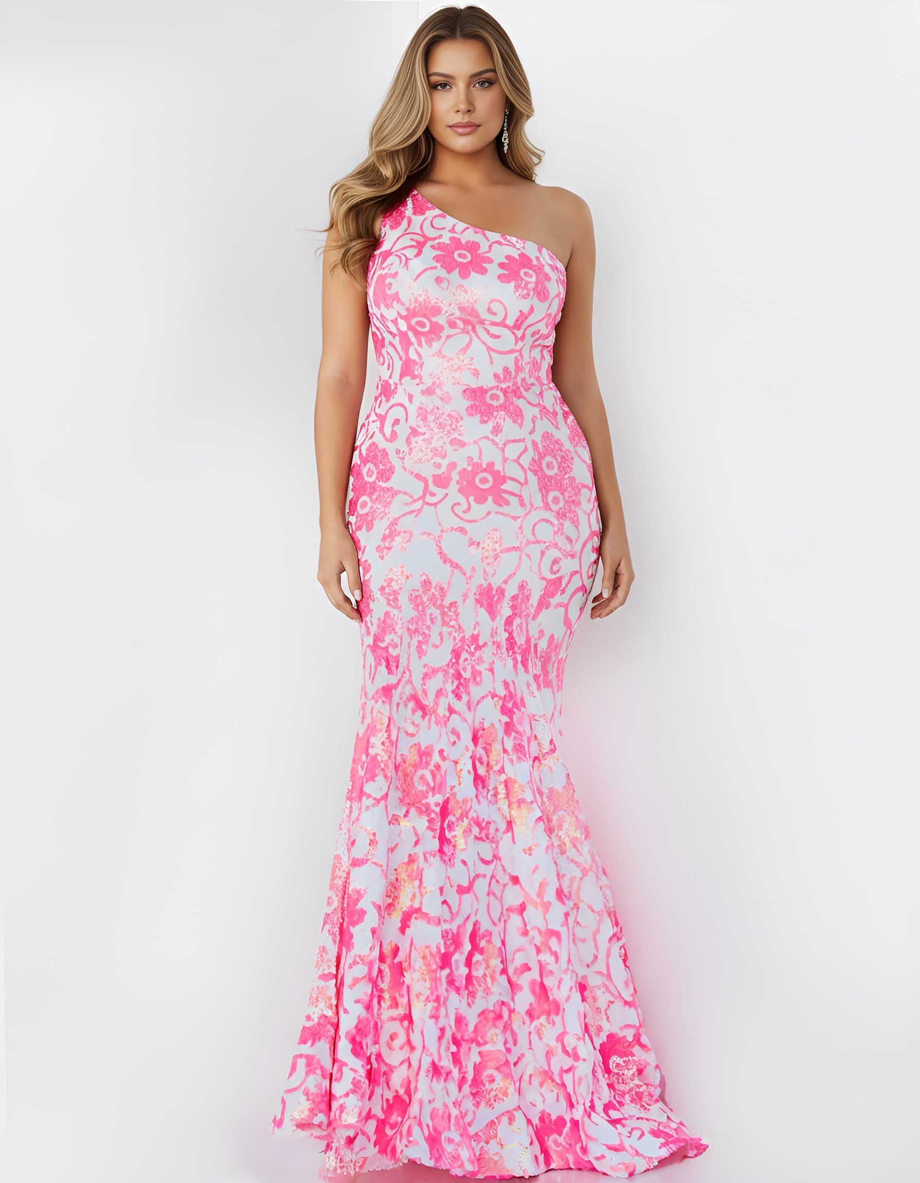 08257 one shoulder embellished mermaid dress 08257