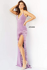 新品 LILAC GOWN SMALL…QPL Jovani 08283 Lilac Embellished Low Back Party Dress | Jovani