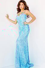 beaded blue dress 08481