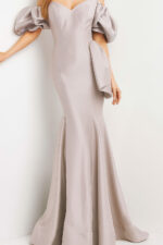 silver taffeta dress