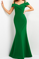 green off the shoulder dress 09129