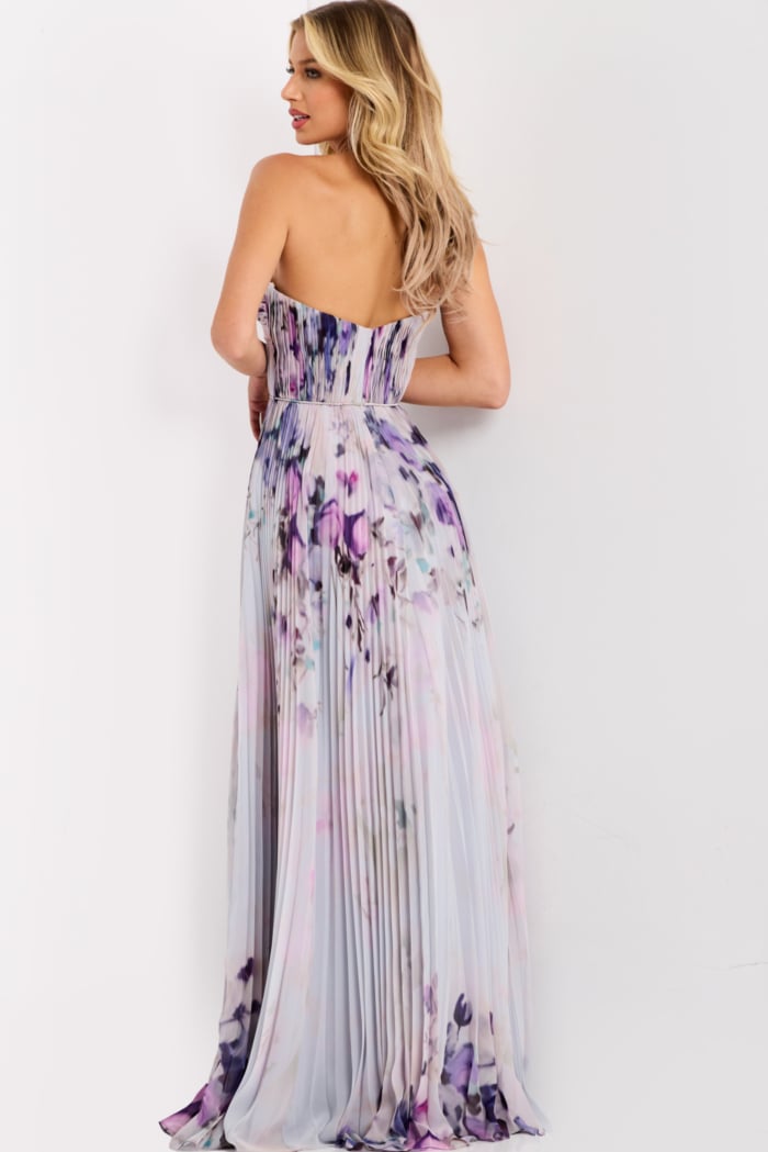 Sweetheart strapless gown with side slit 42564