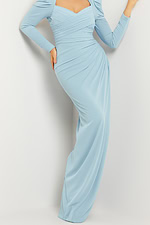 blue long sleeve dress 09763