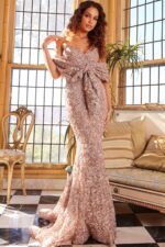 Jovani 09768 Fitted V Neck Evening Dress | Jovani