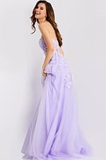 Elegant lavender ball gown with sheer corset 49656