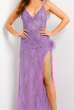 09879 lilac v neck dress