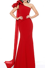 red one shoulder dress