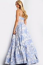 Blue and white floral print maxi dress 47328