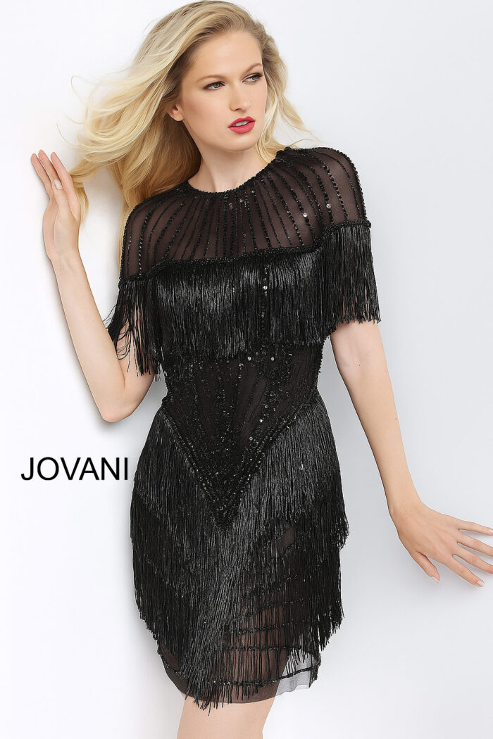 11999 black fringe dress