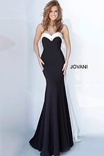 black and white v neck mermaid dress 12020