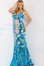 Floral sequin mermaid gown 48637