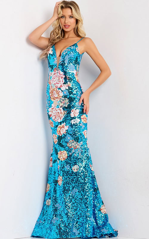Floral sequin mermaid gown 48637