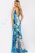 Sparkling floral evening gown 48637