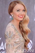 Model wearing Danielle Bradbery in Jovani 88008