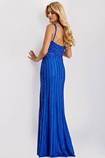 Blue gown with thigh high slit 45744