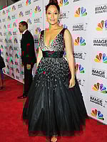 Model wearing Traci Ellis Ross in Jovani 171034