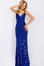Sparkling sequin prom dress in blue 45262