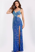 Strappy sequin dress with high slit 40060