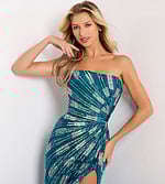 Shimmer gown with ruched waist detail 49258