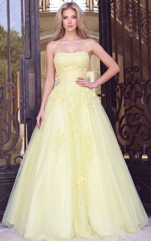 yellow embroidery dress