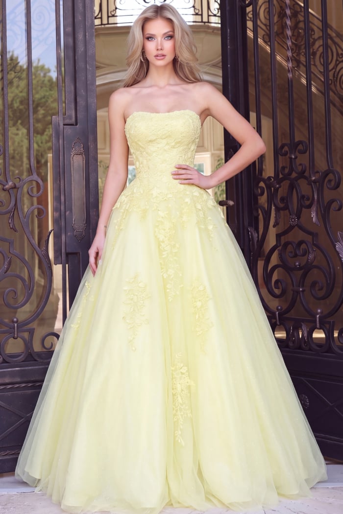 yellow embroidery dress
