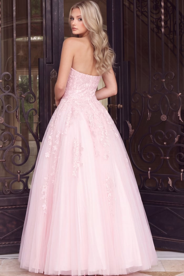 pink corset bodice ball gown