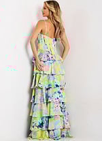 Multicolor Tiered Corset Prom Dress