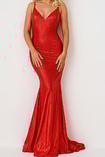 220110 red mermaid dress