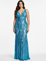 emblelished plunging neckline dress 22770
