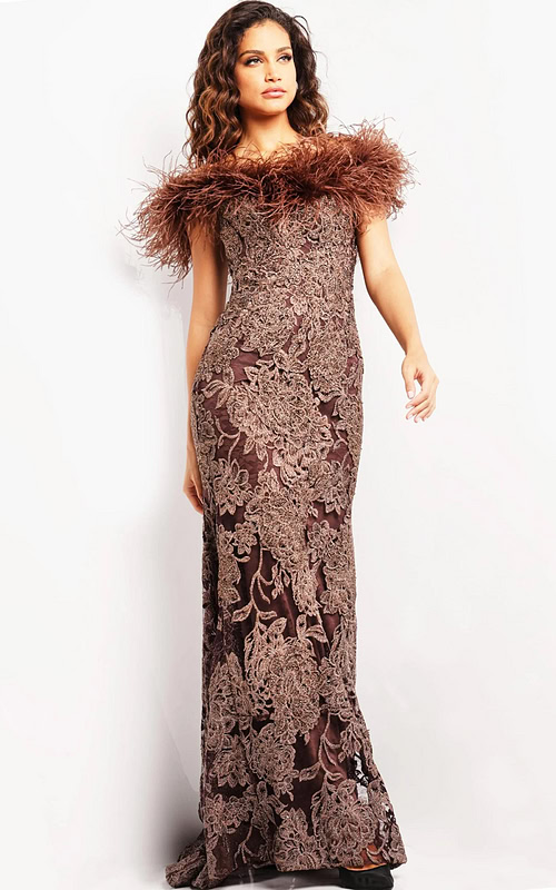 strapless dress with feather 23030