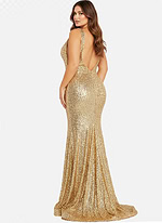 backless gold dress 23079