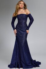 JOVANI 刺繍入り 高級ドレス サイズ0 ロングドレス Jovani-43623-silver-1_d44947de