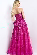 beaded pink ball gown with bow details 45913