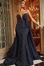 23361 navy embellished dress